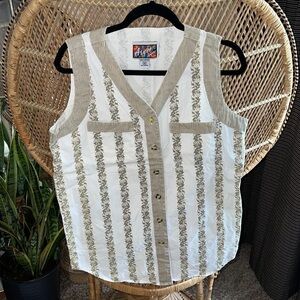 Vintage Argee Sports Floral Vest